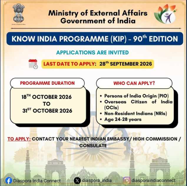 Applications Open for 90th Edition of Know India Programme.